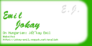 emil jokay business card